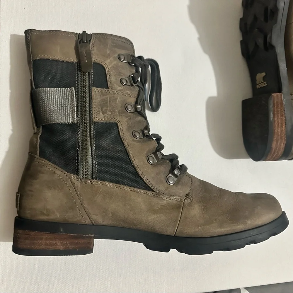 Sorel Women's Emelie Conquest Boot Light & Heavy Rain Waterproof Quarry Sz 10 - Picture 6 of 13